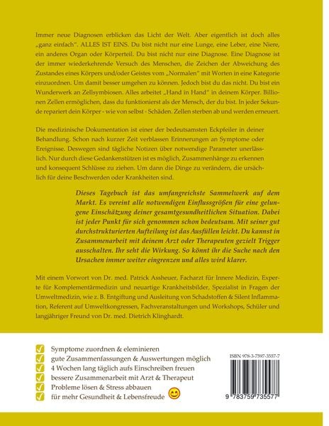 Produktbild: Mein medizinisches Ern&auml;hrungs-, Symptom- und Therapietagebuch, Band 1