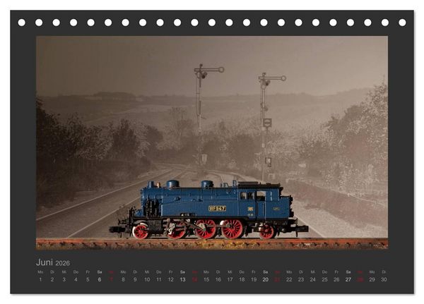 Produktbild: Dampflokomotiven in Spur N (Tischkalender 2026 DIN A5 quer), CALVENDO Monatskalender