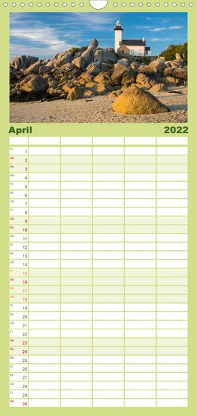 Produktbild: Familienplaner Sehnsucht Bretagne (Wandkalender 2022 , 21 cm x 45 cm, hoch)