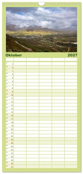 Produktbild: Familienplaner 2027 - S&uuml;dafrika - Landschaft voller Vielfalt und Sch&ouml;nheit mit 5 Spalten (Wandkalender, 21 x 45 cm) CALVENDO