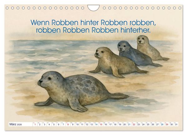 Produktbild: Zackige Zungenbrecher (Wandkalender 2026 DIN A4 quer), CALVENDO Monatskalender