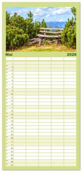 Produktbild: Familienplaner 2026 - Annaberg und Lung&ouml;tz mit 5 Spalten (Wandkalender, 21 x 45 cm) CALVENDO