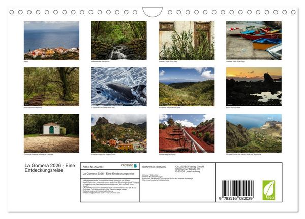 Produktbild: La Gomera 2026 - Eine Entdeckungsreise (Wandkalender 2026 DIN A4 quer), CALVENDO Monatskalender