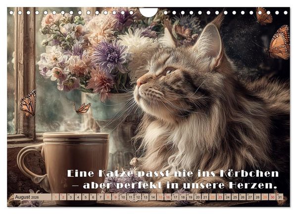 Produktbild: Miau-velous Pfotenpoesie (Wandkalender 2026 DIN A4 quer), CALVENDO Monatskalender