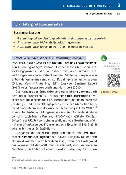 Produktbild: Nach vorn, nach S&uuml;den von Sarah J&auml;ger - Textanalyse und Interpretation