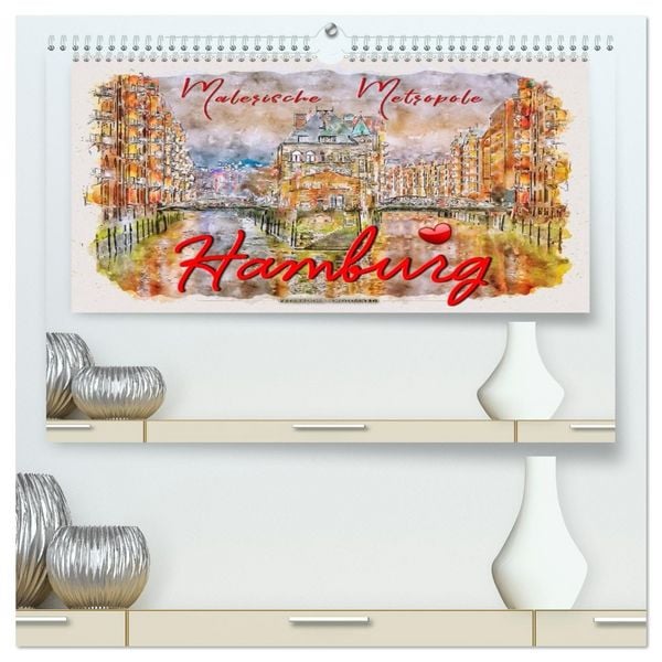 Produktbild: Hamburg - malerische Metropole (hochwertiger Premium Wandkalender 2026 DIN A2 quer), Kunstdruck in Hochglanz
