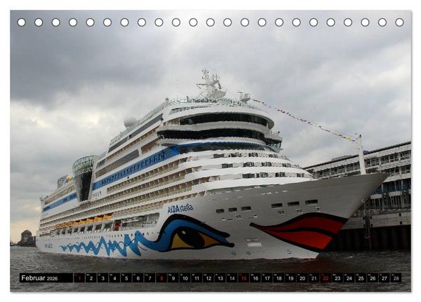 Produktbild: Kreuzfahrtschiffe in Hamburg (Tischkalender 2026 DIN A5 quer), CALVENDO Monatskalender