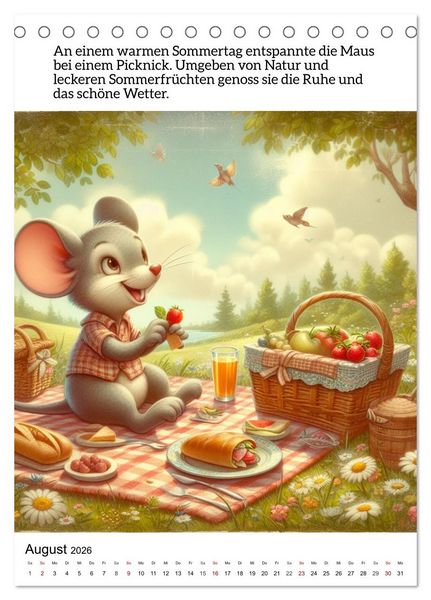 Produktbild: Die Maus - Mit Zw&ouml;lf munteren M&auml;usemomenten durchs Jahr (Tischkalender 2026 DIN A5 hoch), CALVENDO Monatskalender