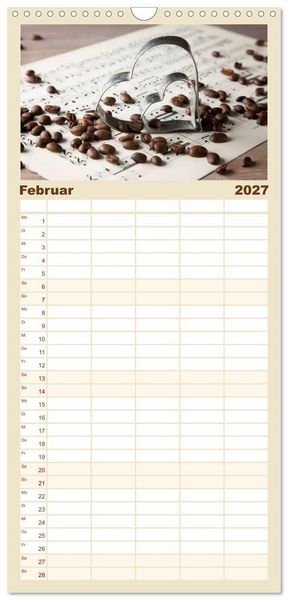 Produktbild: Familienplaner 2027 - Kaffee & Schokolade mit 5 Spalten (Wandkalender, 21 x 45 cm) CALVENDO