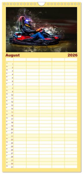 Produktbild: Familienplaner 2026 - GoKart - extrem cool mit 5 Spalten (Wandkalender, 21 x 45 cm) CALVENDO