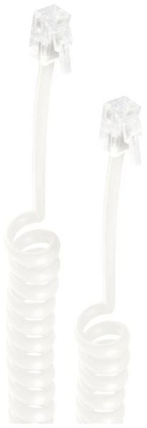 Shiverpeaks Telefonhörer Anschlusskabel [1x RJ10-Stecker 4p4c - 1x RJ10-Stecker 4p4c] vergoldete Steckkontakte 2 m Weiß