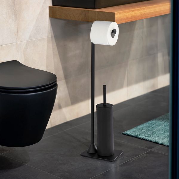 Produktbild: Stand WC-Garnitur Mod. Hella, Schwarz matt lackiert