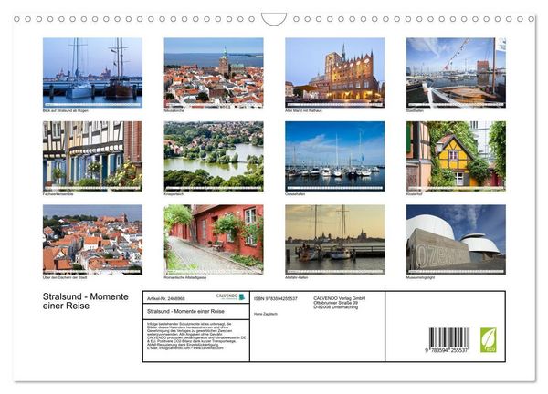 Produktbild: Stralsund - Momente einer Reise (Wandkalender 2027 DIN A3 quer), CALVENDO Monatskalender