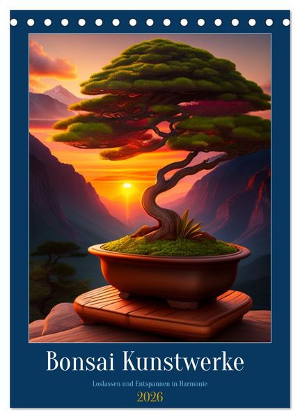 Produktbild: Bonsai Kunstwerke (Tischkalender 2026 DIN A5 hoch), CALVENDO Monatskalender