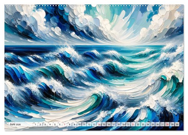 Produktbild: Action Painting: Die Energie der Gef&uuml;hlslandschaften (hochwertiger Premium Wandkalender 2026 DIN A2 quer), Kunstdruck in Hochglanz