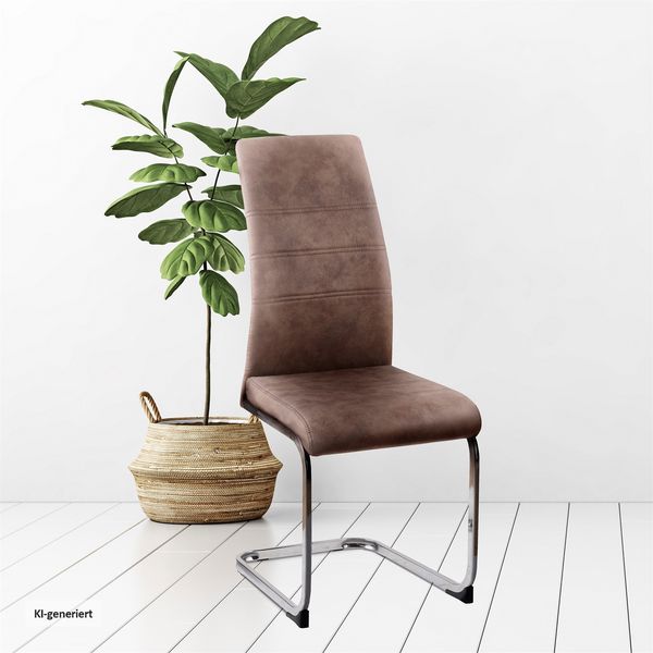 Produktbild: HTI-Living Schwingstuhl SallyC Freischwinger Esszimmerstuhl Braun