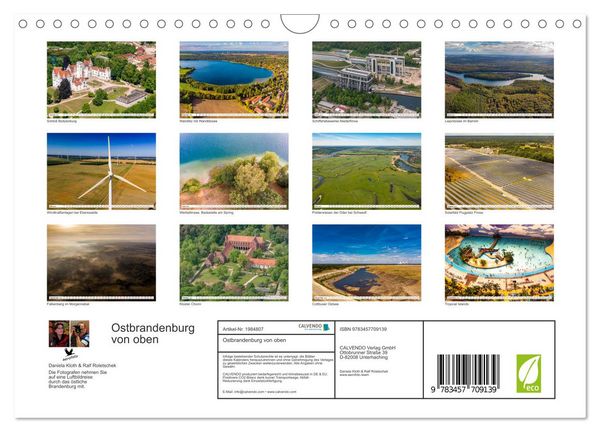 Produktbild: Ostbrandenburg von oben (Wandkalender 2026 DIN A4 quer), CALVENDO Monatskalender