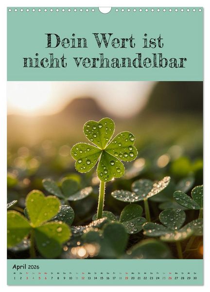 Produktbild: Positiv denken - Kalender f&uuml;r mehr Selbstvertrauen (Wandkalender 2026 DIN A3 hoch), CALVENDO Monatskalender