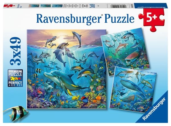 Puzzle Ravensburger Tierwelt des Ozeans 3 X 49 Teile