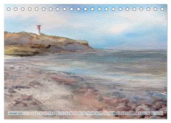 Produktbild: Heiligenhafen in Aquarell (Tischkalender 2026 DIN A5 quer), CALVENDO Monatskalender