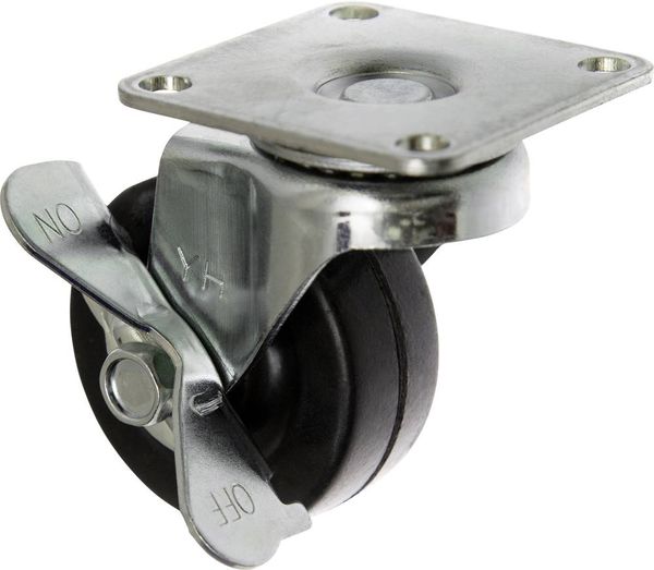 TOOLCRAFT TO-5137887 Lenkrolle 50 mm mit Feststellbremse und Anschraubplatte Tragfähigkeit (max.): 50 kg
