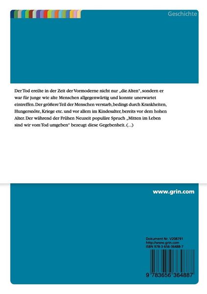 Produktbild: Zeitgen&ouml;ssische Diskurse &uuml;ber Alter und Tod in der Vormoderne