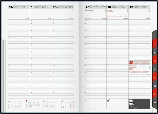 Produktbild: rido/id&eacute; 7023016307 Buchkalender Mod. studioplan int. 2027 168&times;240 mm, Kunstleder, blau