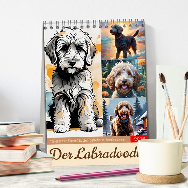 Produktbild: Der Labradoodle (Tischkalender 2026 DIN A5 hoch), CALVENDO Monatskalender