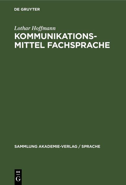 Produktbild: Kommunikationsmittel Fachsprache