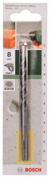 Produktbild: Bosch Accessories 2609256906 Beton-Spiralbohrer 8 mm Gesamtl&auml;nge 120 mm SDS-Quick 1 St.