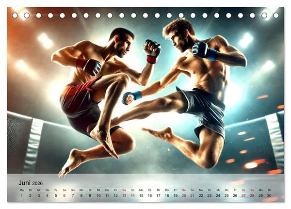 Produktbild: MMA Germany - Mixed Martial Arts Power (Tischkalender 2026 DIN A5 quer), CALVENDO Monatskalender