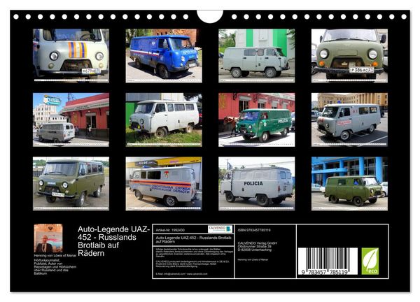 Produktbild: Auto-Legende UAZ-452 - Russlands Brotlaib auf R&auml;dern (Wandkalender 2026 DIN A4 quer), CALVENDO Monatskalender