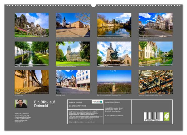 Produktbild: Ein Blick auf Detmold (hochwertiger Premium Wandkalender 2026 DIN A2 quer), Kunstdruck in Hochglanz