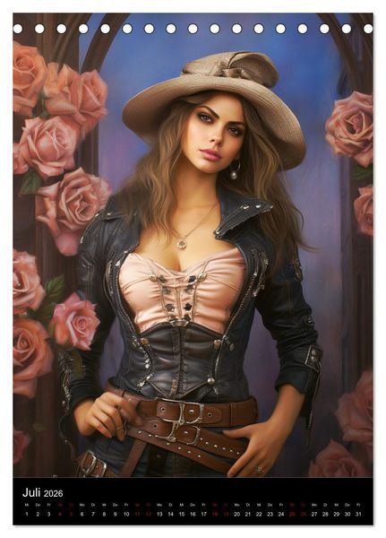 Produktbild: Steampunk. Faszinierend sch&ouml;ne Frauenportraits (Tischkalender 2026 DIN A5 hoch), CALVENDO Monatskalender