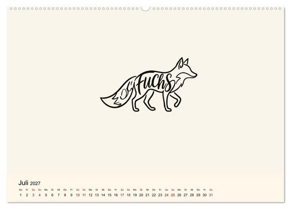Produktbild: Buchstabentiere (hochwertiger Premium Wandkalender 2027 DIN A2 quer), Kunstdruck in Hochglanz