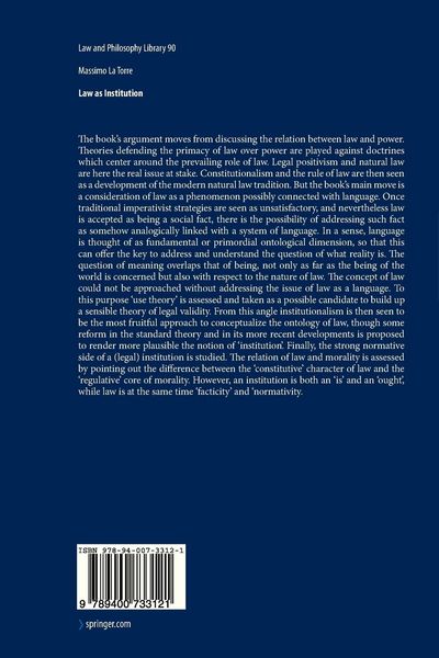 Produktbild: Law as Institution
