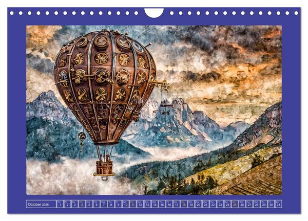 Produktbild: Steampunk power on ground, water, air and space (Wall Calendar 2026 DIN A4 landscape), CALVENDO 12 Month Wall Calendar