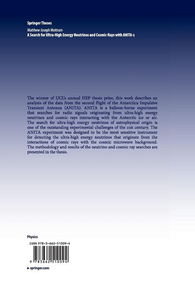 Produktbild: A Search for Ultra-High Energy Neutrinos and Cosmic-Rays with ANITA-2