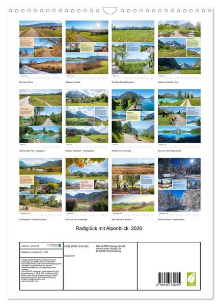 Produktbild: Radlgl&uuml;ck mit Alpenblick 2026 (Wandkalender 2026 DIN A3 hoch), CALVENDO Monatskalender