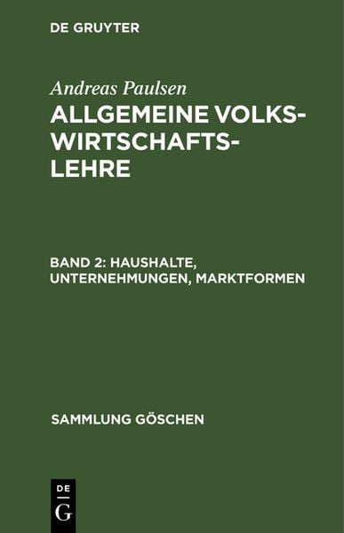 Produktbild: Haushalte, Unternehmungen, Marktformen