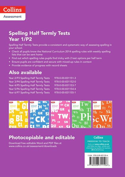 Produktbild: Year 1/P2 Spelling Half Termly Tests
