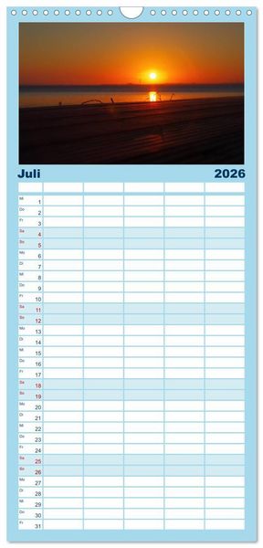 Produktbild: Familienplaner 2026 - Natur Bilder Kalender mit 5 Spalten (Wandkalender, 21 x 45 cm) CALVENDO