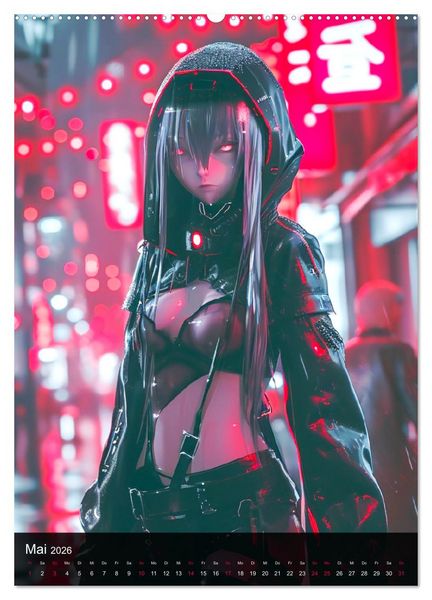 Produktbild: Manga-Comics. Cyberpunk Anime. Science Fiction Girls (Wandkalender 2026 DIN A2 hoch), CALVENDO Monatskalender