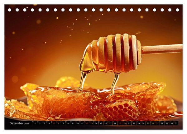 Produktbild: HONIG - fl&uuml;ssiges Gold (Tischkalender 2026 DIN A5 quer), CALVENDO Monatskalender