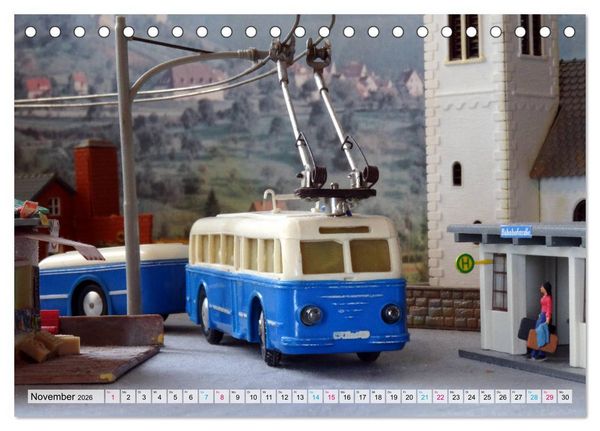 Produktbild: Trolley-Bus H0 (Tischkalender 2026 DIN A5 quer), CALVENDO Monatskalender