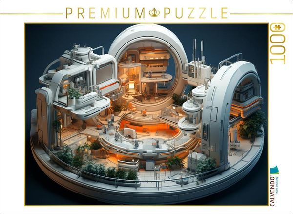 Produktbild: CALVENDO Puzzle Raumstation - 3D Raum f&uuml;r kleine Entdecker | 1000 Teile Lege-Gr&ouml;&szlig;e 64x48cm Foto-Puzzle f&uuml;r gl&uuml;ckliche Stunden