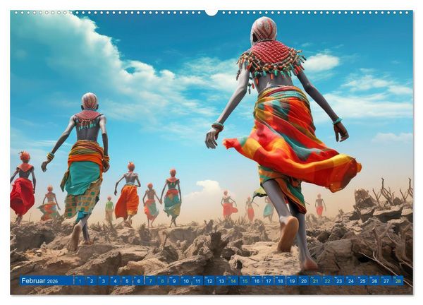 Produktbild: Surrealistische Bilder - Inspiriert von den Massai (Wandkalender 2026 DIN A2 quer), CALVENDO Monatskalender