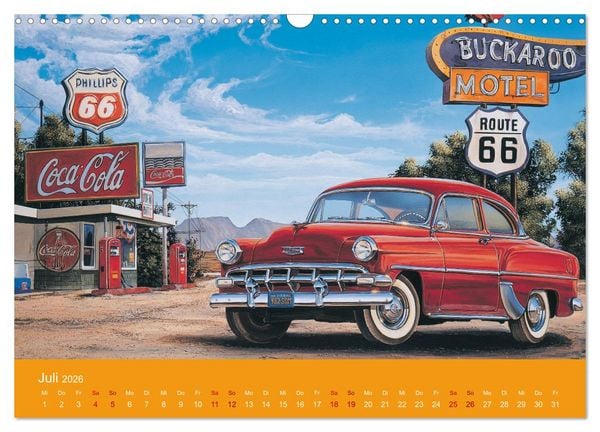 Produktbild: Route US 66 Momente Gem&auml;lde von Georg Huber (Wandkalender 2026 DIN A3 quer), CALVENDO Monatskalender