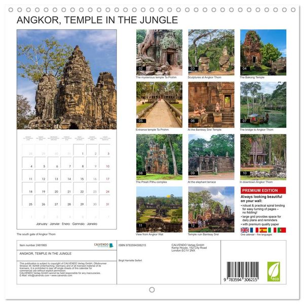 Produktbild: ANGKOR, TEMPLE IN THE JUNGLE (Wall Calendar 2027 12 &times; 12 Inch) CALVENDO 12 Month Wall Calendar