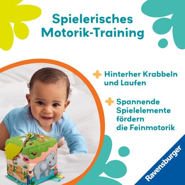 Produktbild: Play+ Motorik-Musik-Spiel-W&uuml;rfel: Wilde Tiere - ab 6 Monate